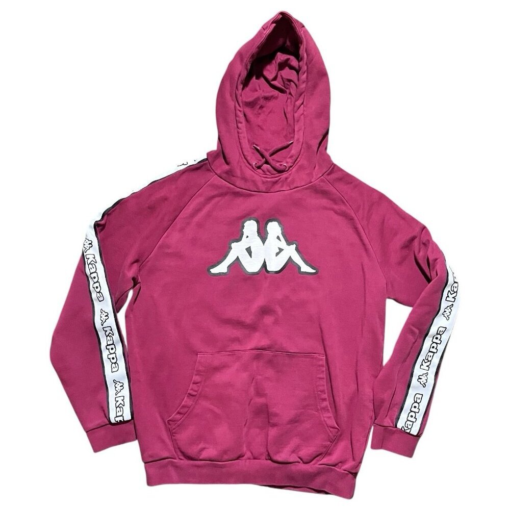 Kappa Hoodie Sweatshirt Mens XL Burgundy Graphic Pullover Long‎ Sleeve Casual